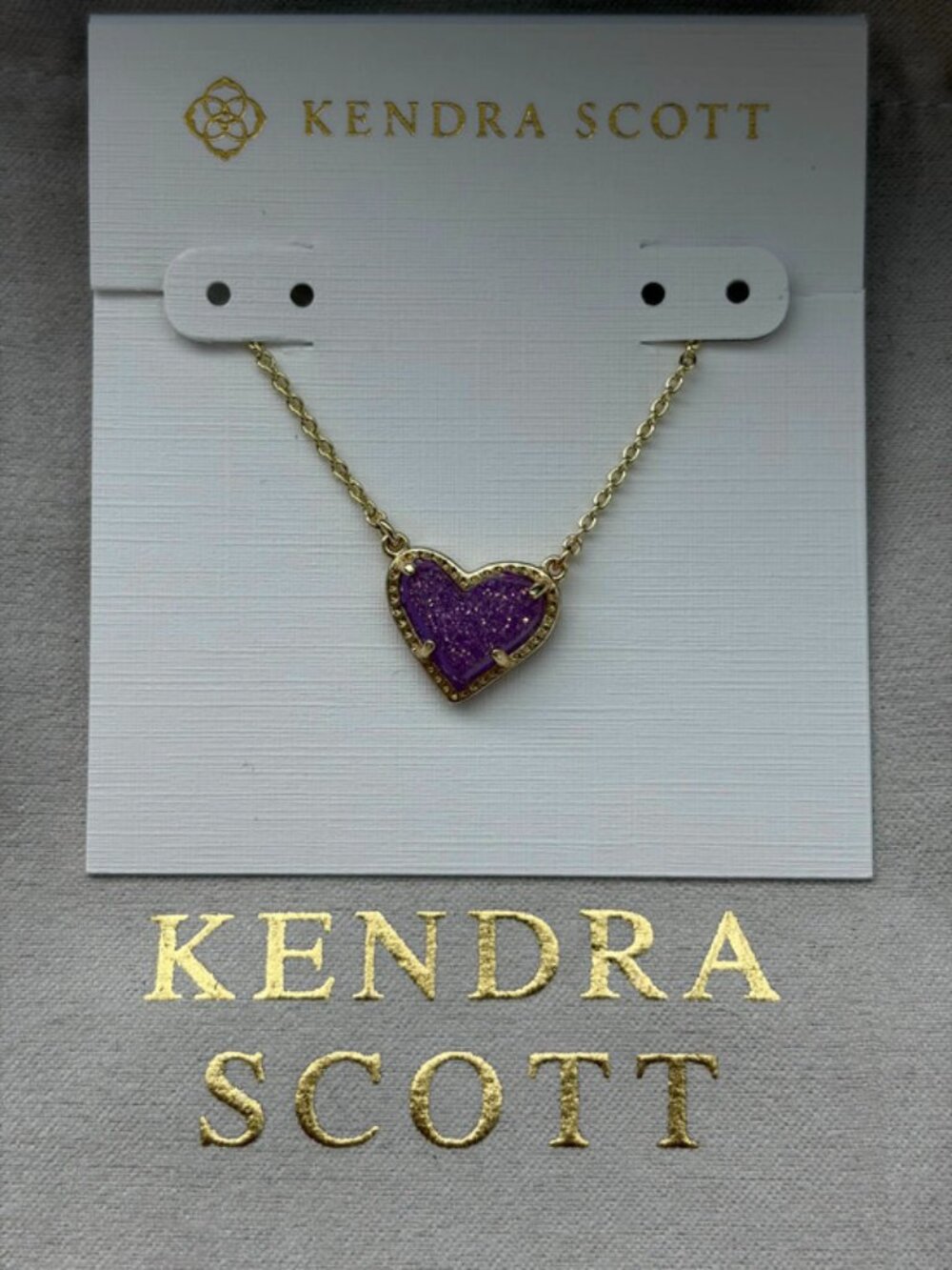 Kendra Scott Purple Heart Necklace